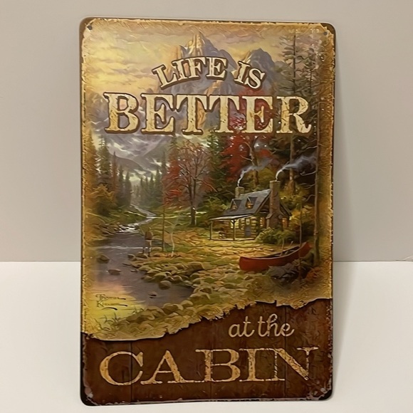 Life is Better at The Cabin Metal Sign Wall Decor 12"x8" New - Picture 6 of 14
